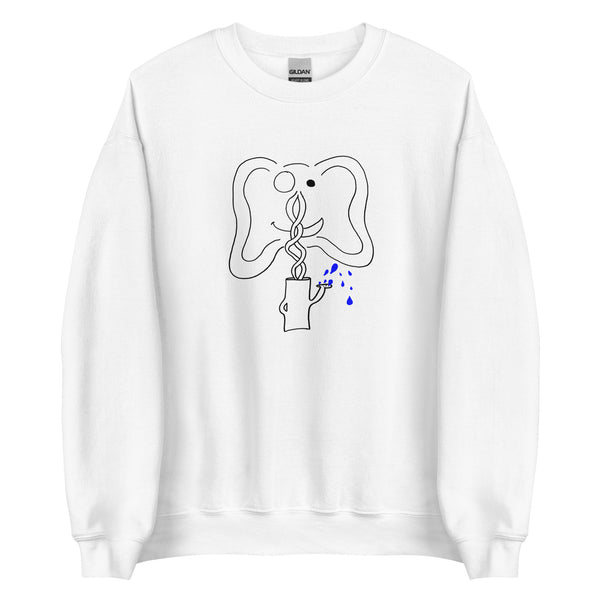 Elephant Watering Pale Crewneck Sweatshirt